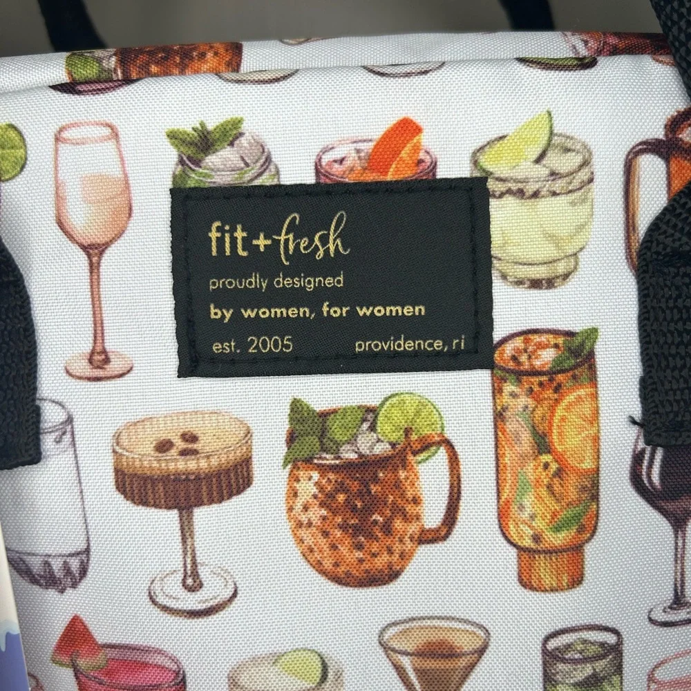 Fit + Fresh Lunch Tote with Drink Print